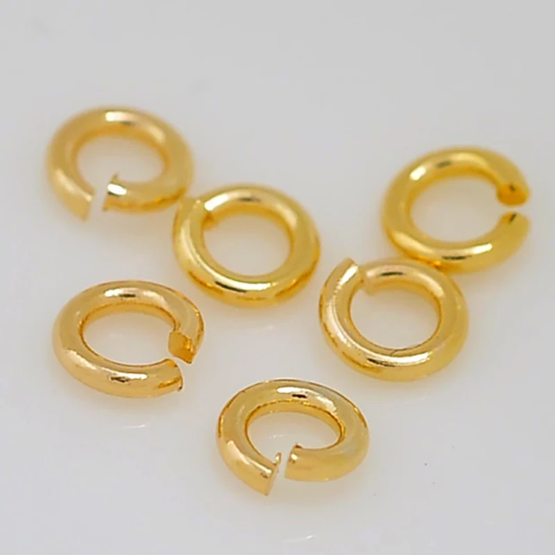 

10pcs More Size Gold Plated Brass Small Jump Rings Single Loops Open Split Rings For Jewelry Finding DIY Connecting Circles