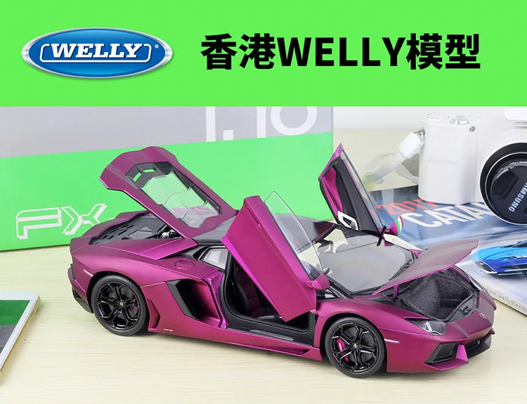 1:18 Welly Lamborghini Aventador LP700-4 матовый фиолетовый розовый литой автомобиль