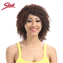 Sleek волос HH Эми человеческих волос парики для черный Для женщин Цветной SO2/33/30 Короткие-Remy бразильские афро кудрявый вьющиеся волосы парик