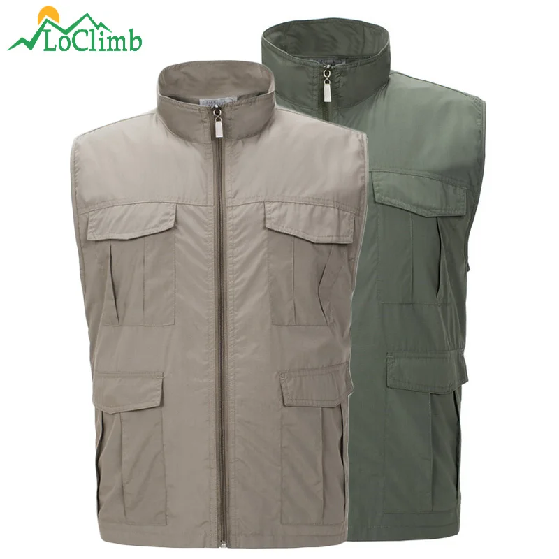 LoClimb Outdoor Sports Waistcoats Men Trekking Shooting Vest 4XL