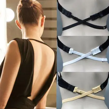 

LNRRABC Khaki White Smart Adjustable Converter Low Back Backless Bra Strap Adapter Converter Fully Adjustable Extender Hook