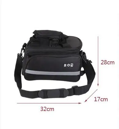 Discount ROSWHEEL NEW Bicycle Bags 13L Cycling Bike Pannier Rear Seat Bag Rack Trunk Shoulder Handbag Black With Rain Cover 4