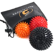 3 Pcs Fitness Balls Spiky Massage Ball Set To Relieve Pain/Improve Flexibility/Mobility and Circulation 