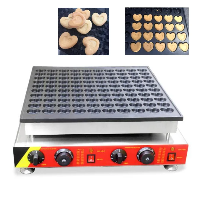 Commercial Non stick Electric Heart Shape Poffertjes Machine 100pcs