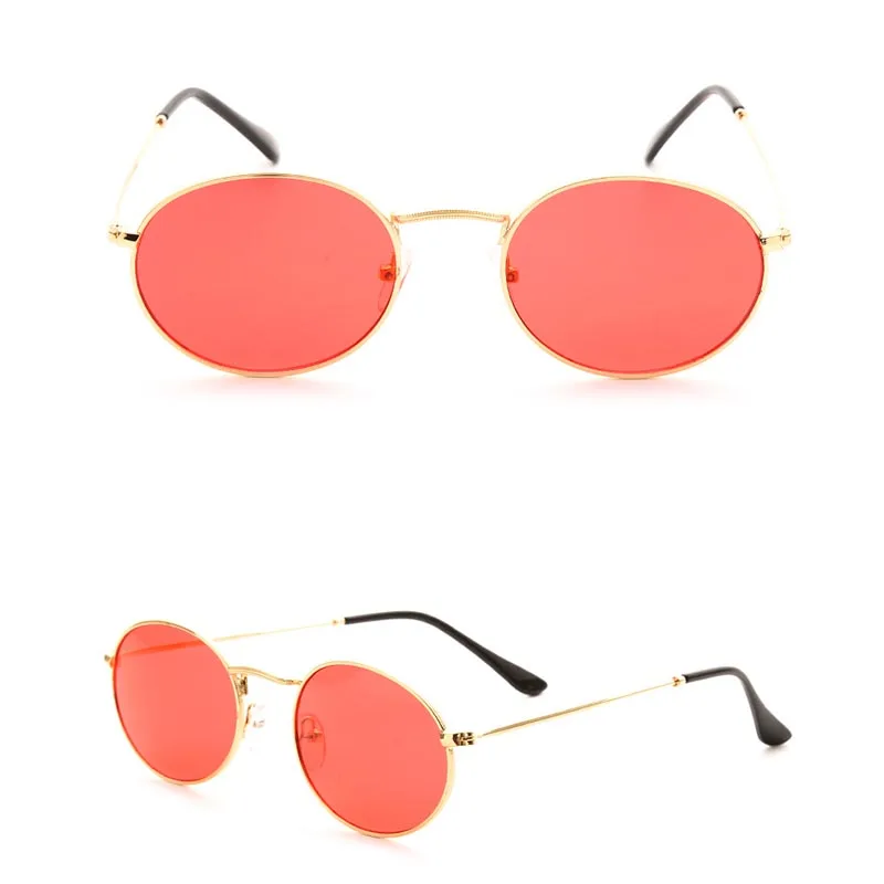 LeonLion карамельный цвет океанские линзы солнцезащитные очки для женщин/мужчин овальные очки леди люкс Ретро солнцезащитные очки винтажное зеркало oculos de sol - Цвет линз: Gold Red