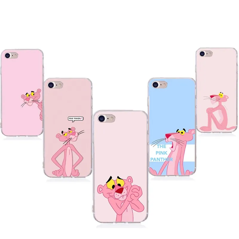 

for Fundas iphone 7 8plus X 5 5S se Lovely Pink Panther Case Soft Silicon Back Cover Capas Coque for iphone fundas 6s 6