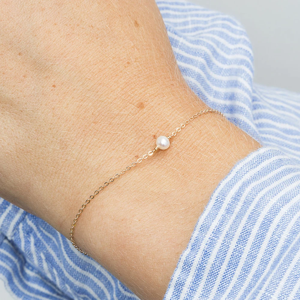 

925 Sterling Silver Charm Bracelet for Women Silver Chain with Pearl Adjustable Bracelet Fashion Jewelry Friendship Gift