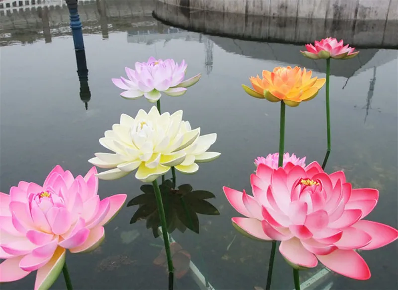 Artificial Flowers Aquariums Lotus Flowers Artificial Lotus Flower Decor 16cm Aliexpress