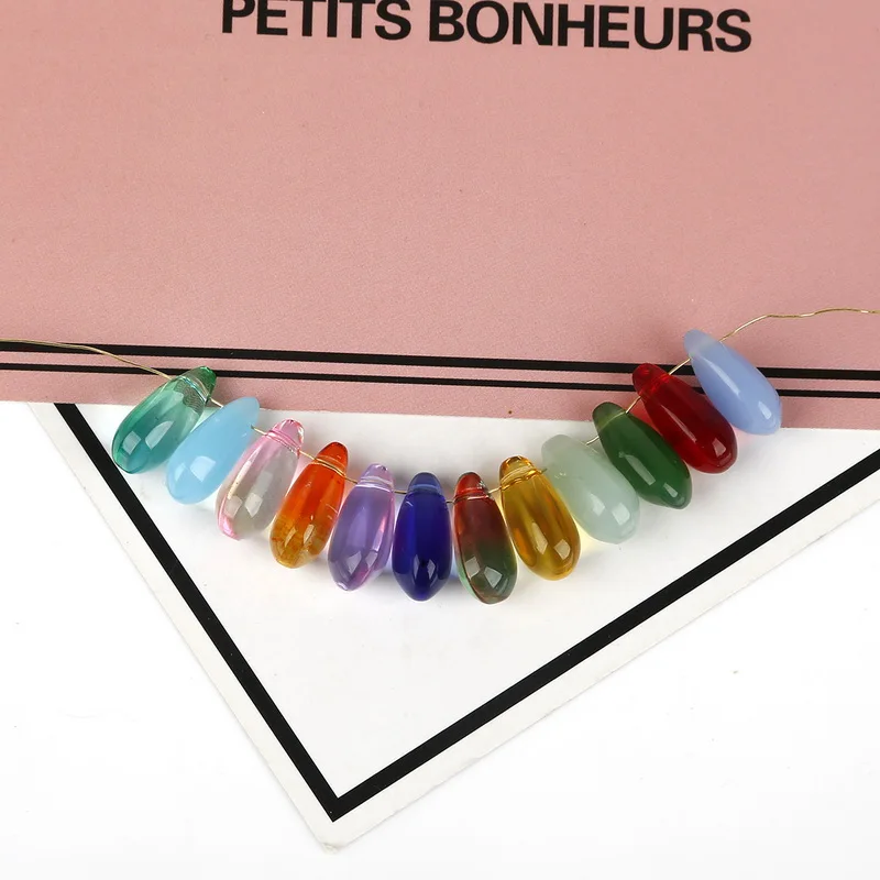 

20 Colors 5pcs 14x8mm Water Drop Glass Beads Multicolor Charms Pendant for DIY Bracelet Earrings Jewelry Findings Accessories
