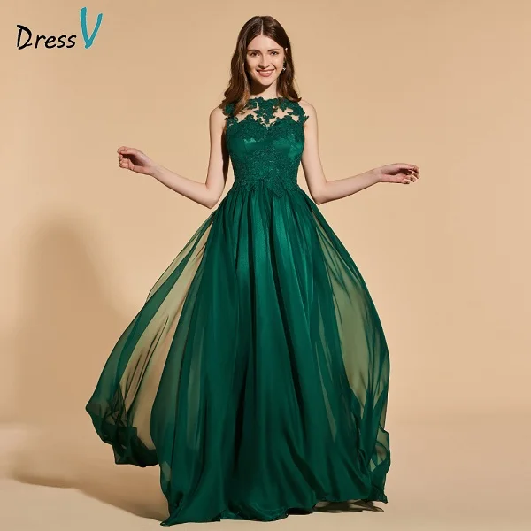 Buy Dressv green long prom dress sleeveless simple a