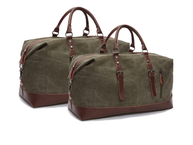 Винтажная Холщовая Сумка для путешествий, кожаная мужская сумка для багажа, мужские даффл сумки для путешествий, Большая вместительная сумка для выходных