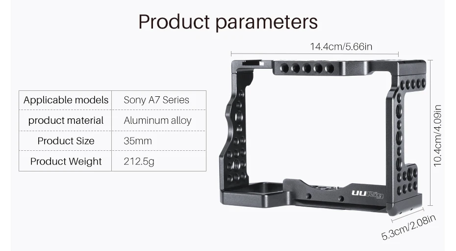 Крепление для камеры UURig для sony A7III A7R3 A7M3 с отверстием для определения местоположения Arri и микрофоном, крепление для холодного башмака с верхней ручкой