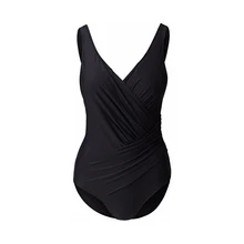 Одноцветный Цельный купальник размера плюс, женский купальник с пуш-ап, монокини с открытой спиной, купальник с v-образным вырезом, женская пляжная одежда