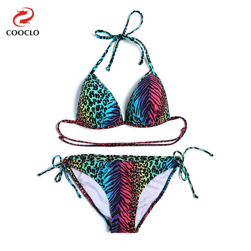 

COOCLO Bikini 2019 Push up Swimwear Women Swimsuit Sexy Bikini Set Straps Low Waist Bathing Suit Brazilian Biquinis Beach Wear