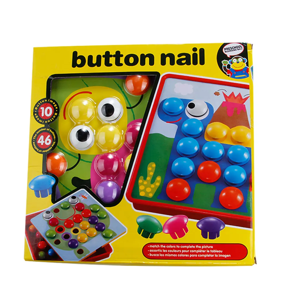 Детские 3D пазлы, игрушки, гриб, набор для ногтей, кнопка, искусство, креативные, Обучающие, красочные игрушки, мозаика, композитные, просветление, подарки - Цвет: WJ3074