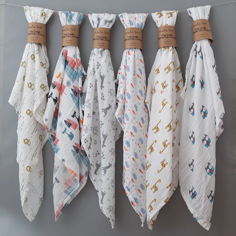 

Muslin baby Swaddle blanket Baby Swaddle Newborn Baby Bath Towel Swaddle Blankets Multi Designs Functions Baby Wrap