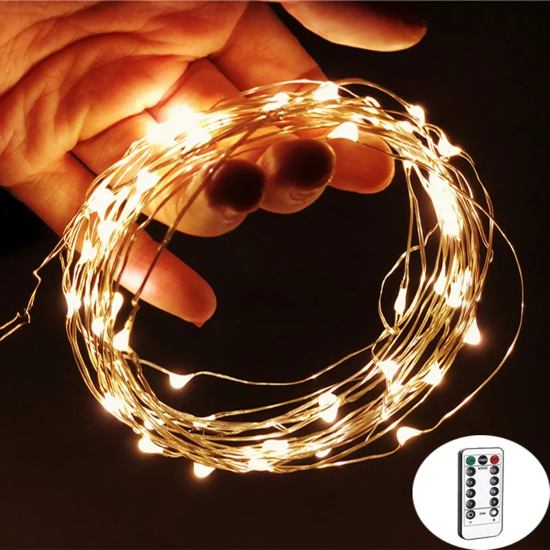 

10M LED Copper Wire Fairy Lights Battery Powered Holiday Garland light string for Christamas Wedding Party Decoration