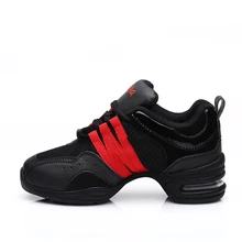 Современные Обувь для танцев черный+ красный Для мужчин и Для женщин квадратный танец удобная мягкая подошва Спортивная одежда амортизация дышащая