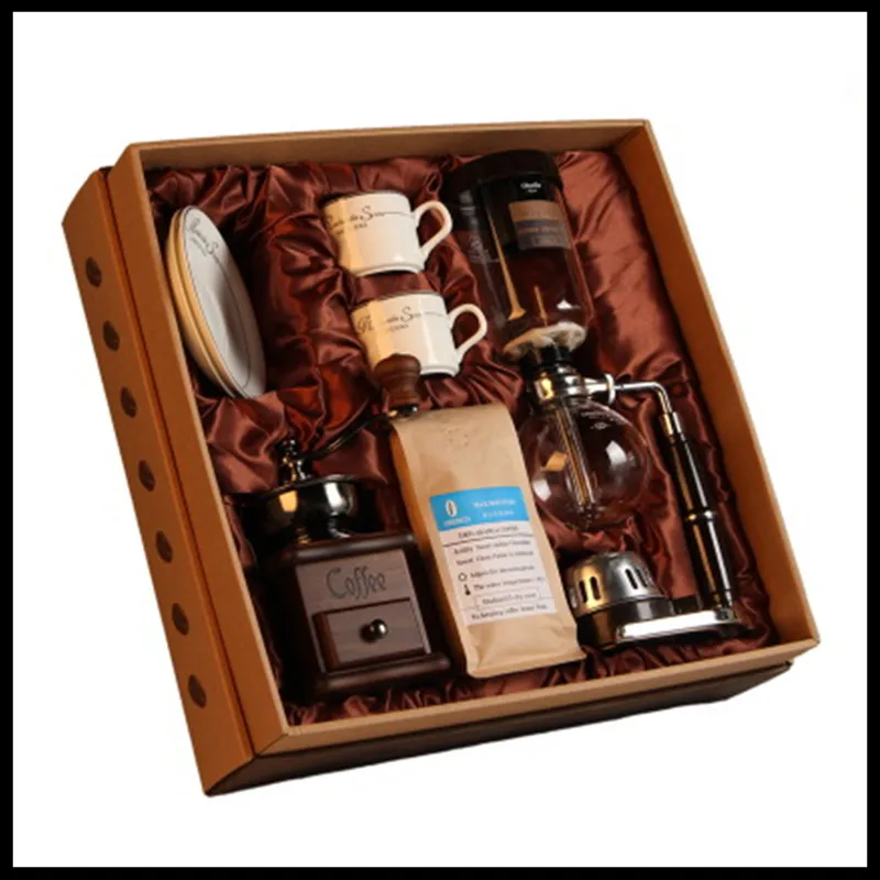 

Household set Retro manual grinder coffee bean grinder household mill coffee machine portable coffee machine siphon coffee maker