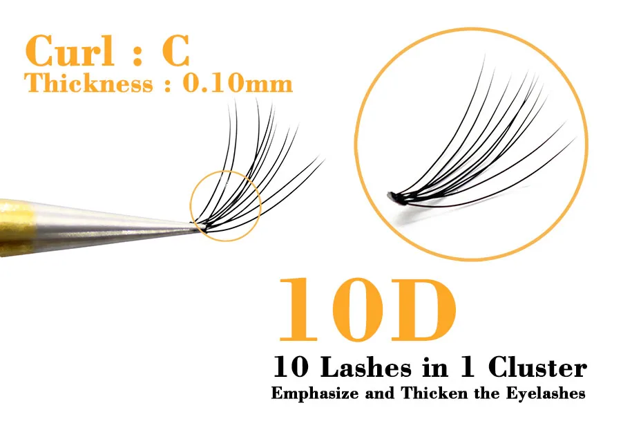 Kimcci 1 лоток 10D натуральные длинные черные искусственные ресницы для наращивания индивидуальные накладные ресницы для прививки ресниц макияж ресницы для красоты