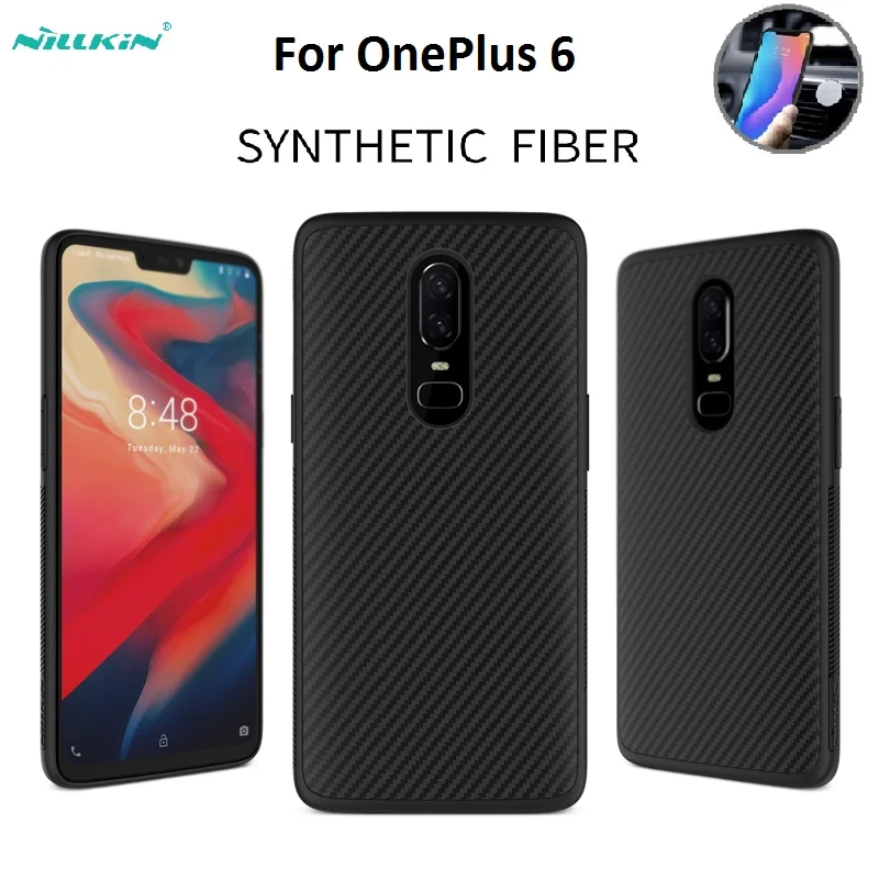 For Oneplus 6 Nillkin Synthetic fiber Plastic Back PC Hard Cover Case oneplus6 A6000 Magnetic phone case 6.28&quotinch | Мобильные