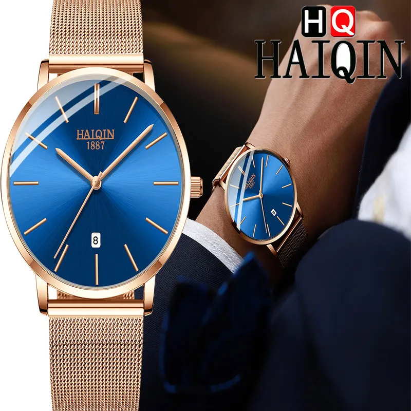

2019 HAIQIN Men's Watches TOP Luxury Brand Quartz Watch Men Sport Fashion Wristwatch Couple Watch Gift Relogio Masculino