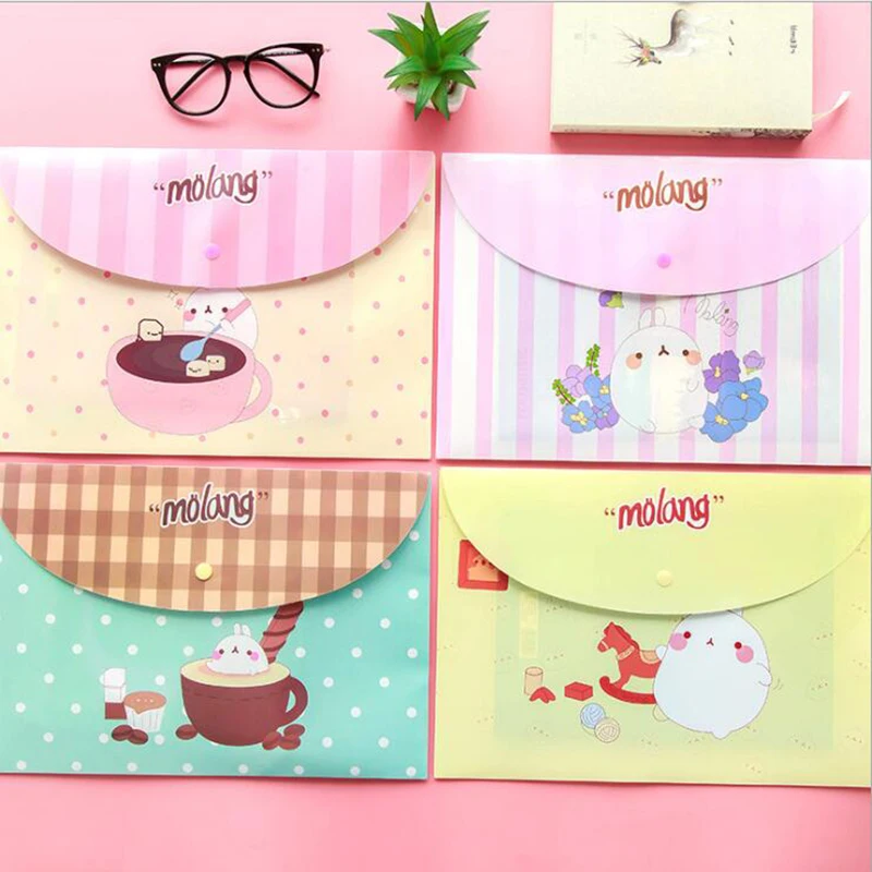 

Super cute fashion rabbit rabbit file bag business office folder children's student stationery bag 1pcs (color random)