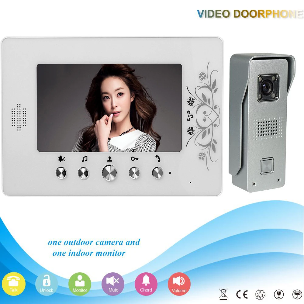 DHL Shipping V70A M3 1V1 XSL 7 Inch Color Video Door Phone Intercom System Smart Home