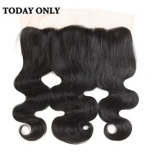 Today Only Brazilian Body Wave Hair 13×4 Ear to Ear Lace Frontal Closure Non-remy Human Hair Natural Color 8″-20″ Free Shipping