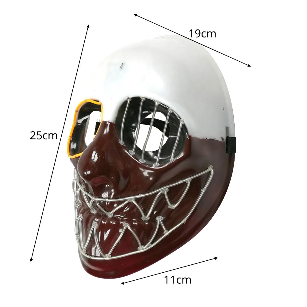 EL Wire маска мигающая Косплей светодиодный маска в форме головы скелета Маска для светящейся танцевальной маски для карнавала вечеринки украшение на Хэллоуин