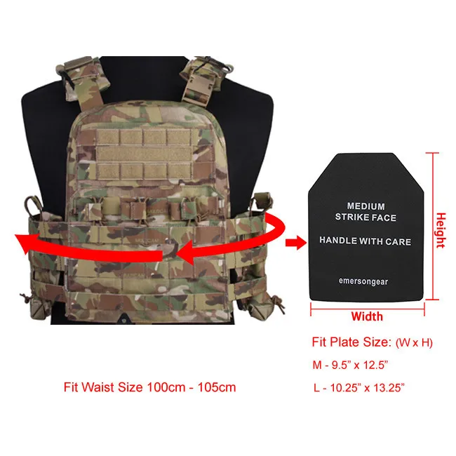 Emerson NCPC Охотничий Тактический жилет EmersonGear Регулируемый MOLLE Body Armor Airsoft Combat Cherry Plate Carrier CS Swat