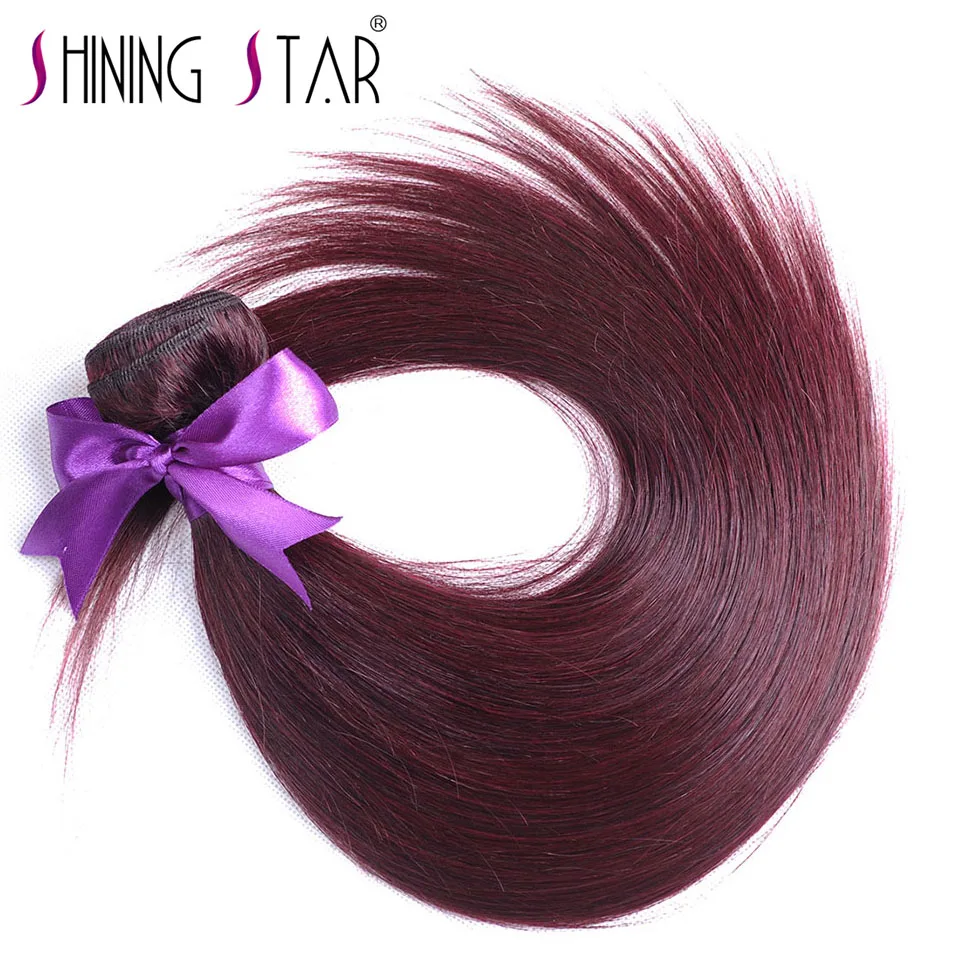 Burgundy Brazilian Hair Straight Bundles Human Hair Weave Red Hair