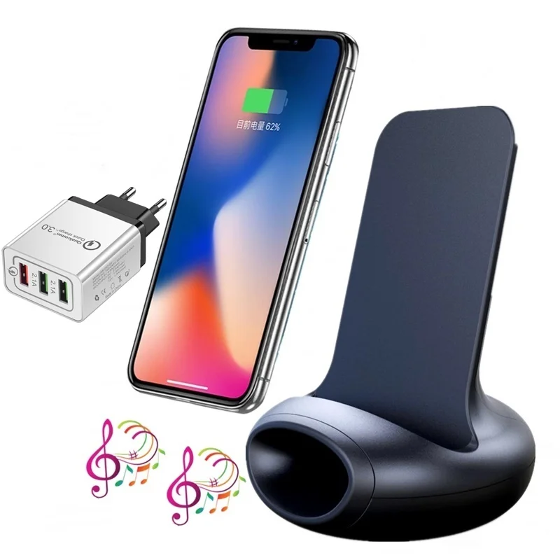 

Tongdaytech 10W Qi Fast Wireless Charger For Iphone XS X 8 8P 11 Pro Max Music Quick Charge Stand For Huawei P30 Pro Samsung S10