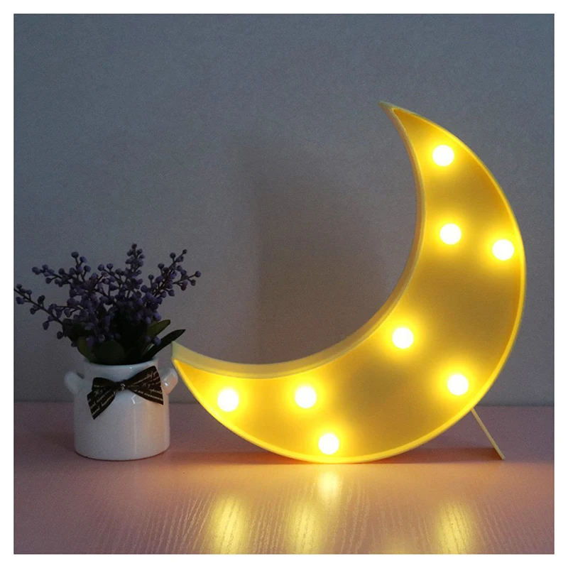 

CSS Lovely Moon LED Night Lights Warm White 8les Lights for Kids Children Sweet Nursery Room Decorations