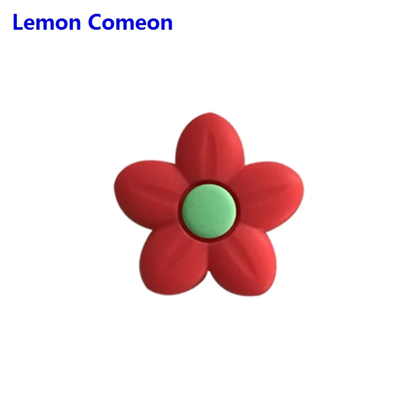 Lemon Comeon 5 шт. силиконовые бусины Детские трофеи цветок Форма BPA бесплатно прорезывания зубов игрушечные лошадки еда класс крошечные стержень силиконовые прорезыва - Цвет: Красный