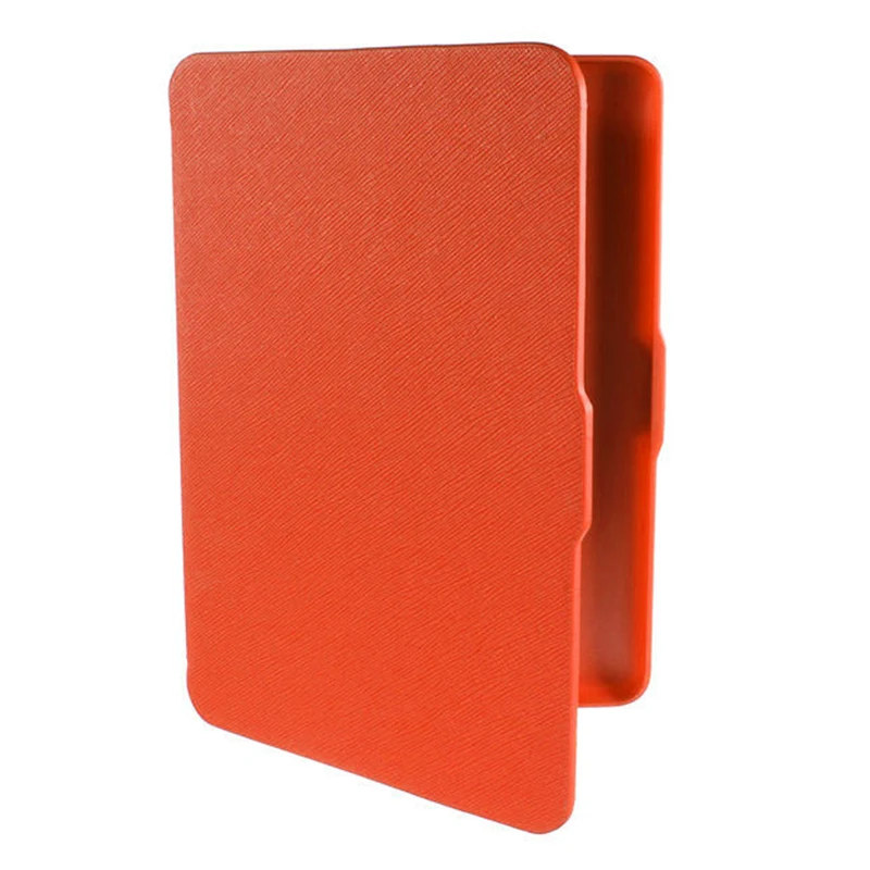 

2 Packs Magnetic PU Leather Cover Case slim for Amazon Kindle Paperwhite (Cross pattern, Orange)