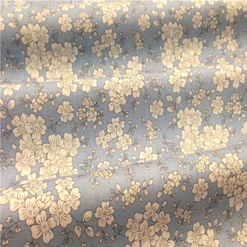 

Beautiful Blue White Cherry Blossom Sakura Flower Printed 100% Cotton Fabric for quilting bedding cloth DIY sewing
