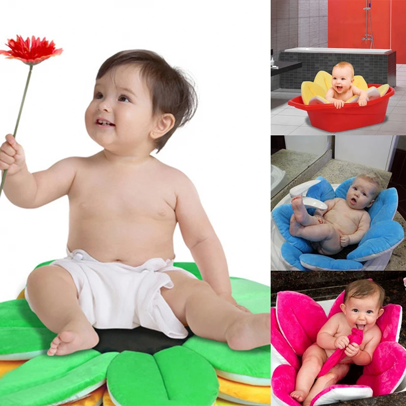 الوليد الرضيع طوي تزهر زهرة شكل حصيرة لينة مقعد الرضع اللعب حمام حوض استحمام الطفل زهرة عباد الشمس وسادة حصيرة