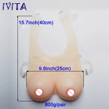 800g False Breast Full Silicone Boobs With Straps Very Soft Transvestite Clothing No need Extra Bra