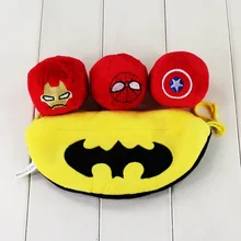 3 шт./лот Мстители плюшевые игрушки Человек-паук Железный человек Капитан Америка щит мягкая игрушка с сумкой для хранения