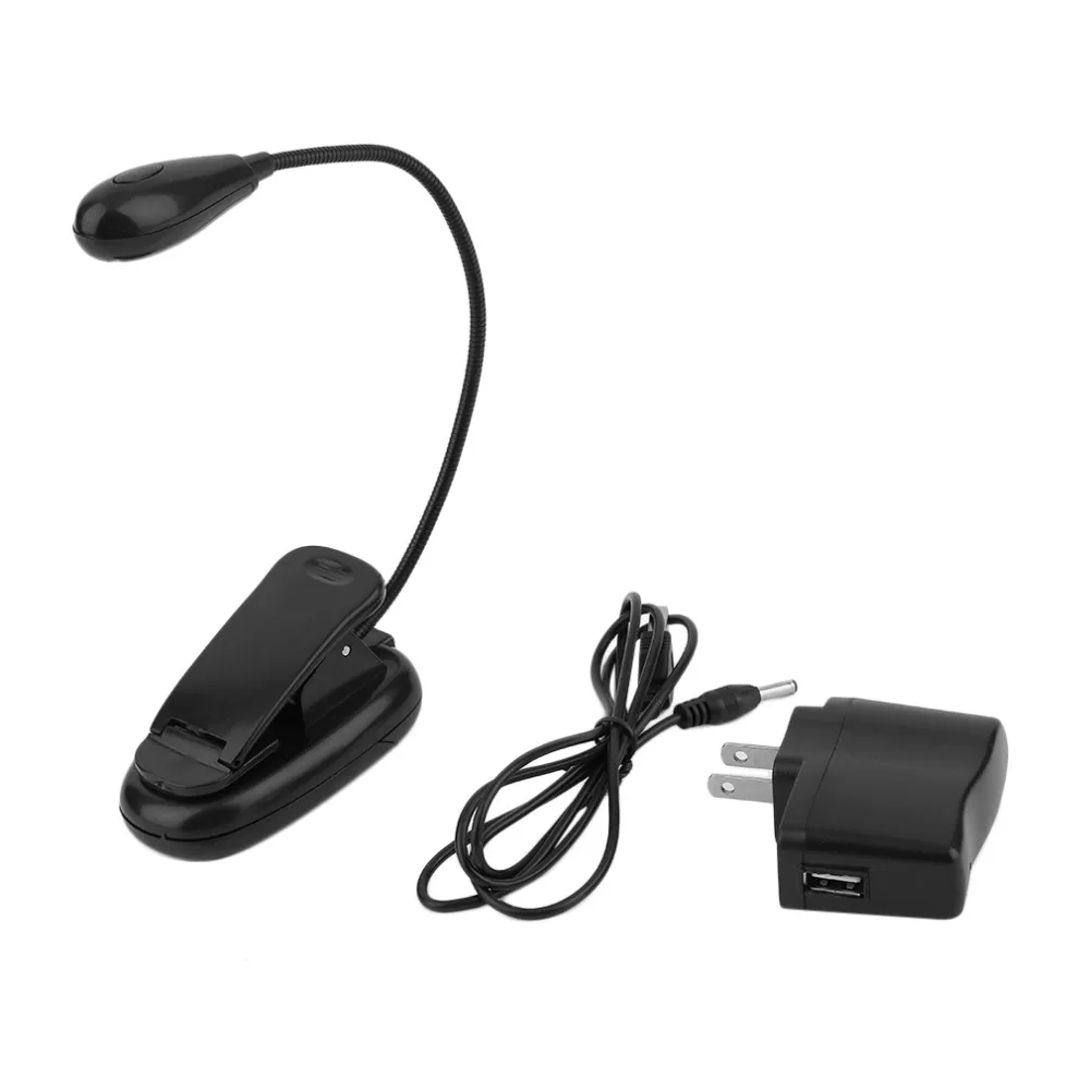 

2-LED Clip Type Ultra Bright Portable Desk Lamp USB Charging Dimmable Table Reading Book Light US Plug