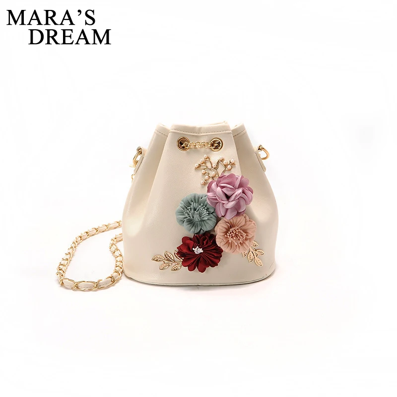 Mara's Dream 2018 Цветочная сумка ведро через плечо мини мессенджер Милая однотонная