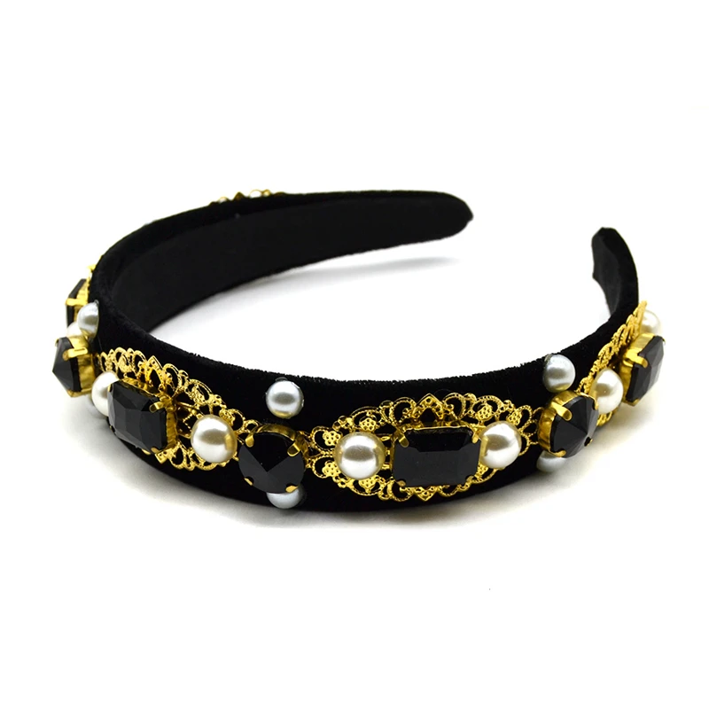 

Woman Headdress Tiara Wedding Hair Accessories Crystal Pearl Baroque Headband Party Headband Bridal Hairbands Hair Jewelry