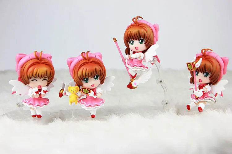 

4pcs/set Cardcaptor Sakura Kinomoto Sakura Tomoyo Action Figures PVC brinquedos Collection Figures toys for christmas gift