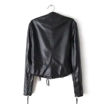 Section Veste En Élégant Courte Nouveau Cuir De Femmes Minceur Mode Coréenne 2018 Printemps Pu Manteau Noir Bombardiers Moteur Style qvwfEUI