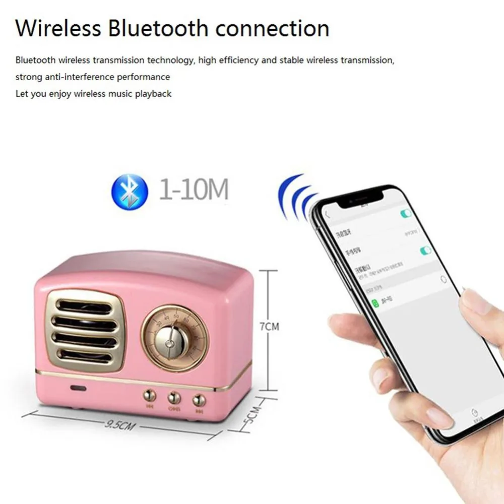 Nasin ретро Bluetooth динамик винтажный мини-динамик Bluetooth Ностальгический бас тяжелый 3D стерео звук поддержка TF USB AUX для Xiaomi