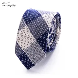 Новый плед полосатый хлопок slim Tie моды Дизайн Новый 6 см галстуки для Для мужчин свадьба Галстук Пейсли Corbatas вечерние Gravatas шеи галстук