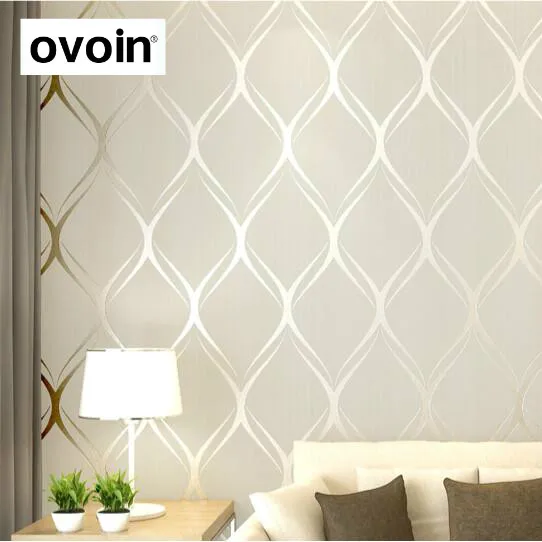 Embossed Waves Geometric Waving Striped Wallpaper Modern Wall Paper Rolls Home Decor Grey White Light Green