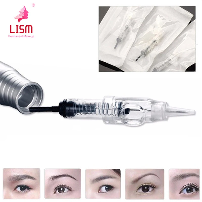 

50pcs Agulhas Easy Click 1 Pontas 3rl Flat Sharp 5F 7F Permanent Makeup Needles for Tattoo Hawk Caneta Para Dermografo Machine