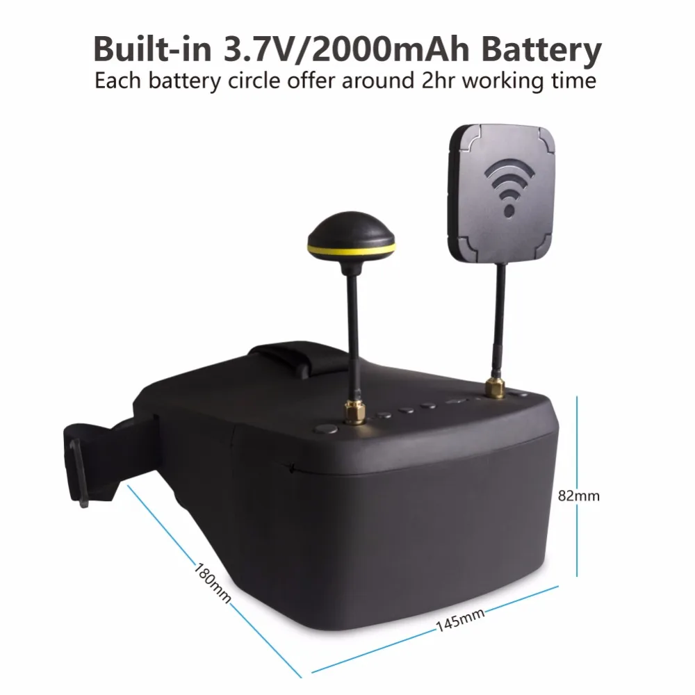 

LS-800D FPV Goggles 5.8G 40CH 5 Inch 854*480 Video Headset HD DVR Diversity With 2000mAh Battery For RC Model